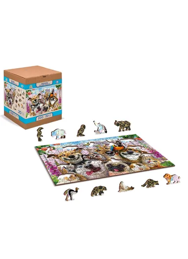 Wooden Double-Sided Puzzle, 200 Unique Pieces for Endless Fun