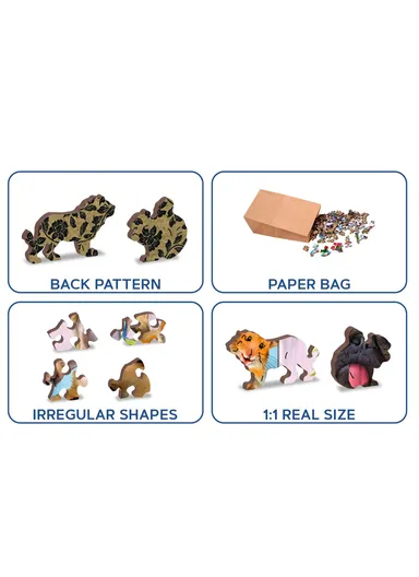 Wooden Double-Sided Puzzle, 200 Unique Pieces for Endless Fun