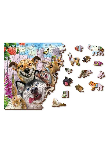 Wooden Double-Sided Puzzle, 200 Unique Pieces for Endless Fun
