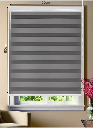 120x150cm Crease-Free Waterproof Full Blackout Polyester Fabric Roller Curtain - Grey