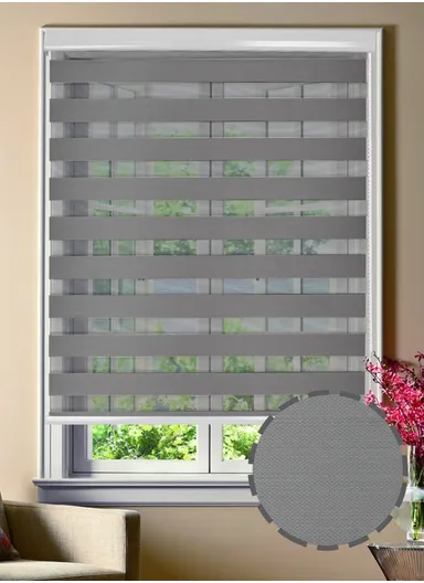 120x150cm Crease-Free Waterproof Full Blackout Polyester Fabric Roller Curtain - Grey