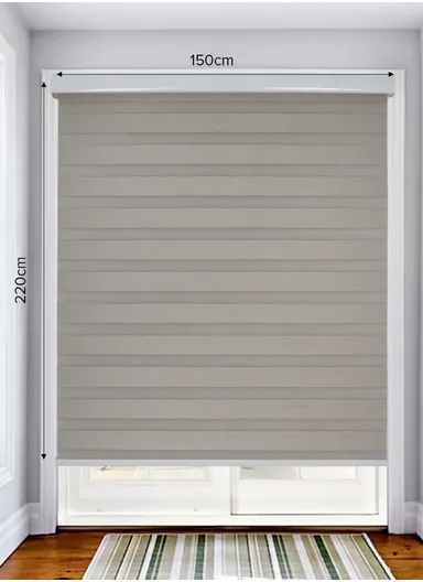 150x220cm Crease-Free Waterproof Blackout High Shading Polyester Fabric Roller Curtain - Beige