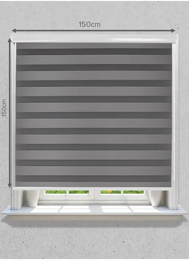 150x150cm Crease-Free Waterproof Full Blackout Polyester Fabric Roller Curtain - Grey