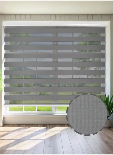 180x150cm Crease-Free Waterproof Full Blackout Polyester Fabric Roller Curtain - Grey