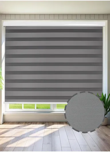 180x150cm Crease-Free Waterproof Full Blackout Polyester Fabric Roller Curtain - Grey