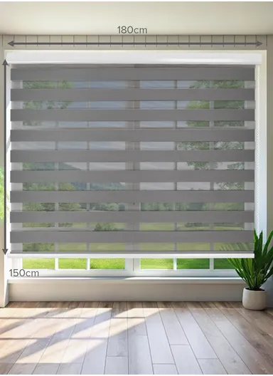 180x150cm Crease-Free Waterproof Full Blackout Polyester Fabric Roller Curtain - Grey