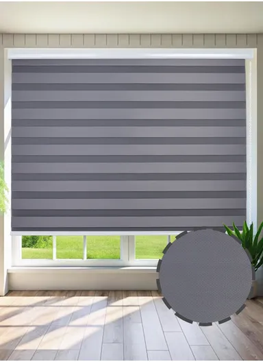 180x150cm Crease-Free Waterproof Full Blackout Polyester Fabric Roller Curtain - Dark Grey