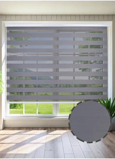 180x150cm Crease-Free Waterproof Full Blackout Polyester Fabric Roller Curtain - Dark Grey