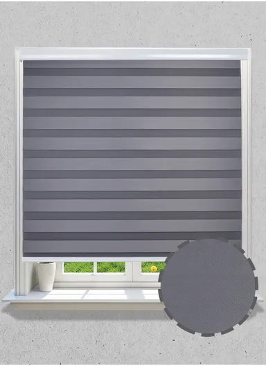 150x150cm Crease-Free Waterproof Full Blackout Polyester Fabric Roller Curtain - Dark Grey