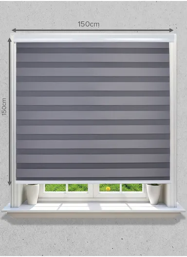 150x150cm Crease-Free Waterproof Full Blackout Polyester Fabric Roller Curtain - Dark Grey