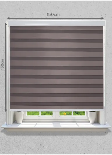 150x150cm Crease-Free Waterproof Full Blackout Polyester Fabric Roller Curtain - Coffee