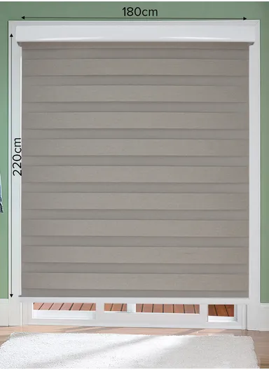 180x220cm Crease-Free Waterproof Blackout High Shading Polyester Fabric Roller Curtain - Beige