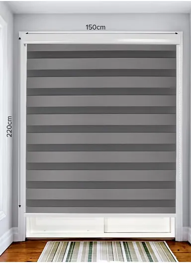150x220cm Crease-Free Waterproof Full Blackout Polyester Fabric Roller Curtain - Grey