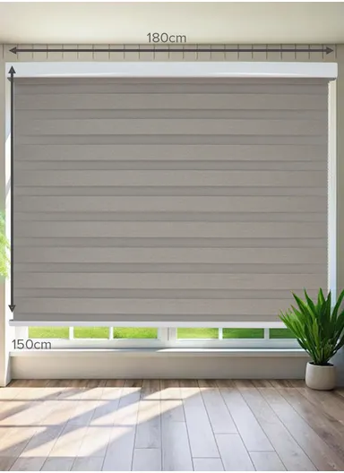 180x150cm Crease-Free Waterproof Blackout High Shading Polyester Fabric Roller Curtain - Beige