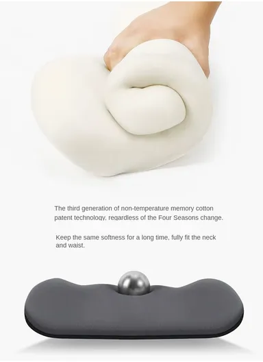 2-Pcs Universal Memory Foam Lumbar Support ＆ Headrest Pillow, Neck + Waist Pillow Set, Comfortable Lumbar Support Car Cushion, Headrest Neck Pillow, Car Back Support, Headrest Back Pillow - Black