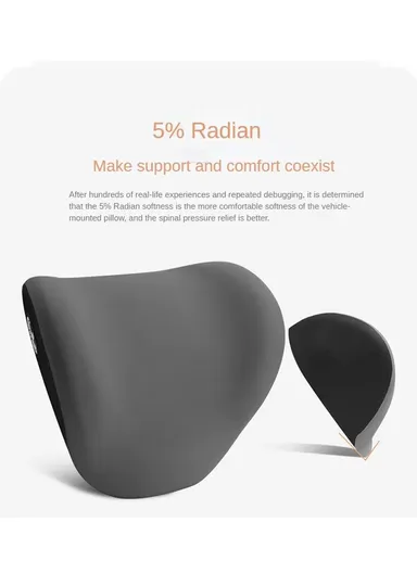 2-Pcs Universal Memory Foam Lumbar Support ＆ Headrest Pillow, Neck + Waist Pillow Set, Comfortable Lumbar Support Car Cushion, Headrest Neck Pillow, Car Back Support, Headrest Back Pillow - Black