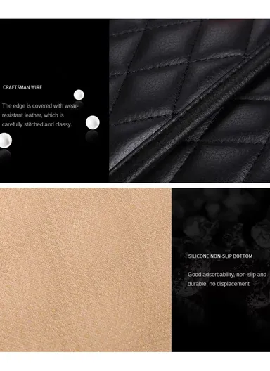 Anti-Slip Leather Car Armrest Pad, Car Armrest Cover, Seat Box Protector, Vehicle Armrest Mat, Car Interior Protection Accessories, Leather Car Armrest Decorative Mat (L32 x W21)cm - Purple