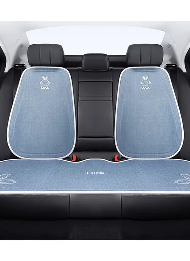 5-Pcs Car Set 2-FrontSeat + 2-BackRest + 1-Three-Seater Universal Car Protector Mat, Ultra Comfort Car Seat Protector, Anti-Slip Front Car Seat Protector - Beige