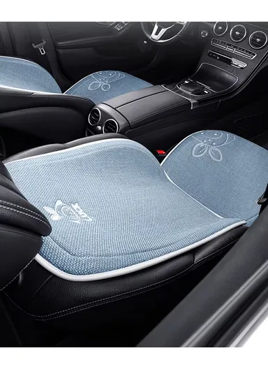 5-Pcs Car Set 2-FrontSeat + 2-BackRest + 1-Three-Seater Universal Car Protector Mat, Ultra Comfort Car Seat Protector, Anti-Slip Front Car Seat Protector - Blue