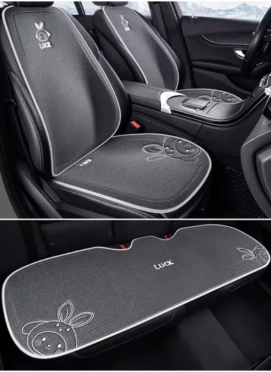 5-Pcs Car Set 2-FrontSeat + 2-BackRest + 1-Three-Seater Universal Car Protector Mat, Ultra Comfort Car Seat Protector, Anti-Slip Front Car Seat Protector - Grey