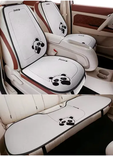 5-Pcs/Set FrontSeat + BackRest + RearSeat Universal Car Protector Mat, Ultra Comfort Car Seat Protector, Anti-Slip Front Car Seat Protector - White