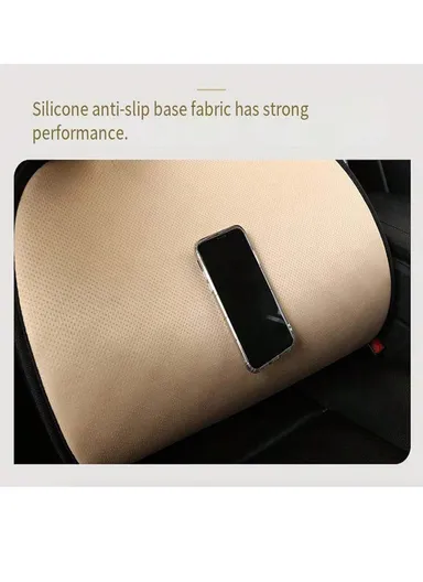 6-Pcs Set Head + Seat + Back Universal Car Seat Protector Mat - Set for 2 Seats, Adjustable Ultra Comfort Ice Beans Fabric Car Seat Protector Pad, Anti-Slip Front Car Seat Protector - Black/Black