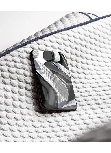 6-Pcs Set Head + Seat + Back Universal Car Seat Protector Mat - Set for 2 Seats, Adjustable Ultra Comfort Ice Beans Fabric Car Seat Protector Pad, Anti-Slip Front Car Seat Protector - Black/Black