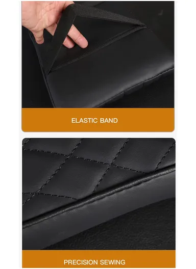 Waterproof Car Center Console Armrest Mat, Car Seat Box Protector, Leather Memory Foam Car Armrest Pad, Vehicle Armrest Box, Leather Car Armrest Cover Protector (L32 x W21 x T5)cm - Black