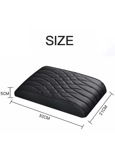 Waterproof Car Center Console Armrest Mat, Car Seat Box Protector, Leather Memory Foam Car Armrest Pad, Vehicle Armrest Box, Leather Car Armrest Cover Protector (L32 x W21 x T5)cm - Black
