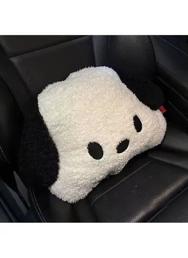 5-Pcs 2-Front + 1-Three-Seater Rest Universal Car Seat Cover with 1-Head Rest + 1-Fashionable Cushion, Anti-Slip Ultra Comfort Car Seat Protector, Car Seat Mat, Car Seat Cushion, Head &amp; Waist Rest Seat Cushion - Whit