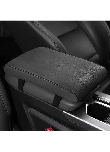 Memory Foam Car Seat Box Protector, Waterproof Car Center Console Armrest Mat, Leather Car Armrest Pad, Vehicle Armrest Box Cover, Leather Car Armrest Cover Protector (L32 x W21 x T5)cm - Grey