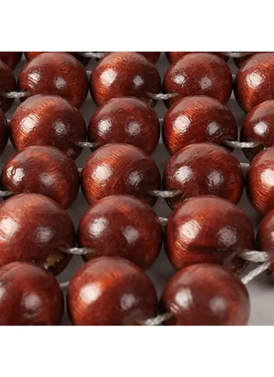 2-Pcs Breathable Hand-stitched Wooden Beads Seat Cushion -Set for 2 Seats – Comfortable &amp; Ergonomic Support Seat Pad, Massageable Seat Cushion (L43 x W43)cm - Brown