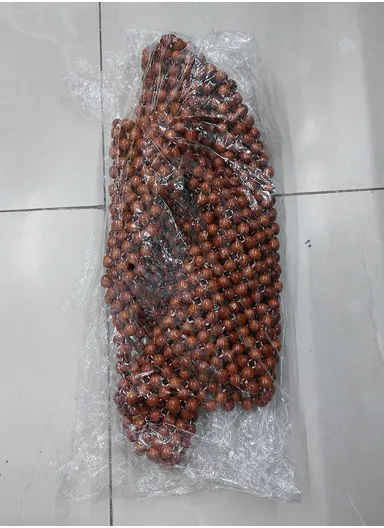 2-Pcs Breathable Hand-stitched Wooden Beads Seat Cushion -Set for 2 Seats – Comfortable &amp; Ergonomic Support Seat Pad, Massageable Seat Cushion (L43 x W43)cm - Brown