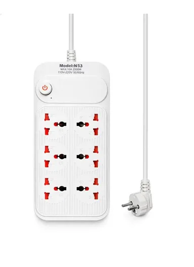 Power Board 6 Ways With Switch 2000W 