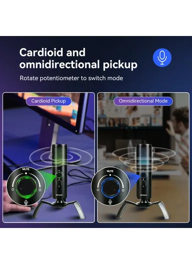 Live Streaming Wireless RGB Microphone for Gaming, Online Conference TG101