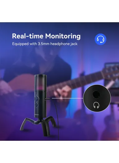 Live Streaming Wireless RGB Microphone for Gaming, Online Conference TG101