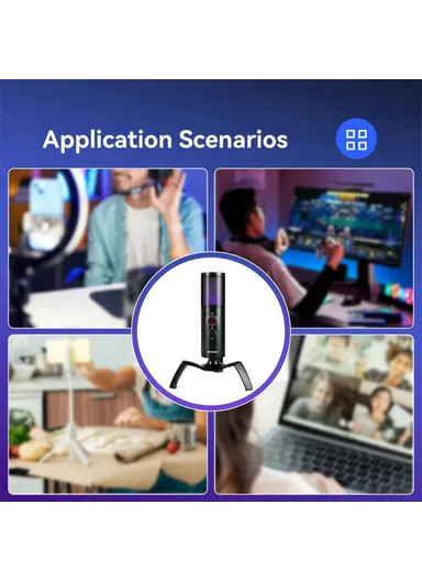 Live Streaming Wireless RGB Microphone for Gaming, Online Conference TG101