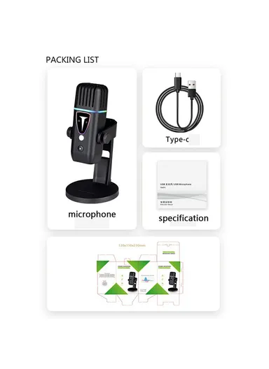 PDO-30 Plug and Play Desktop Microphone High Sensitivity E-Sports Gaming Condenser Mic