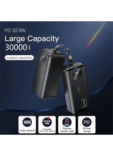 30000mAh 22.5W Portable Fast Charging Power Bank With Digital Display YP42 