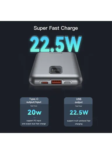 10000mAh PD 20W Portable Fast Charging Power Bank With Digital Display YP46