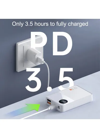 20000mAh Power Bank Portable Digital Display Phone External Battery Charger Q8 - Black