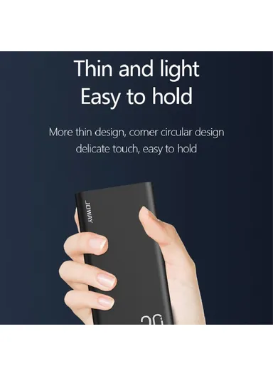 20000mAh 22.5W Fast Charging Power Bank Phone Battery Charger JP302 (L14 x W7 x H3)cm - Black