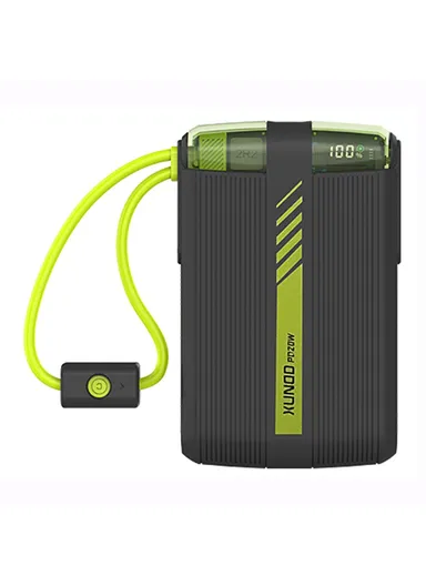 10000mAh PD 20W Digital Display Power Bank Phone External Battery With Type-C / 8Pin Cable XDCH-068 - Black