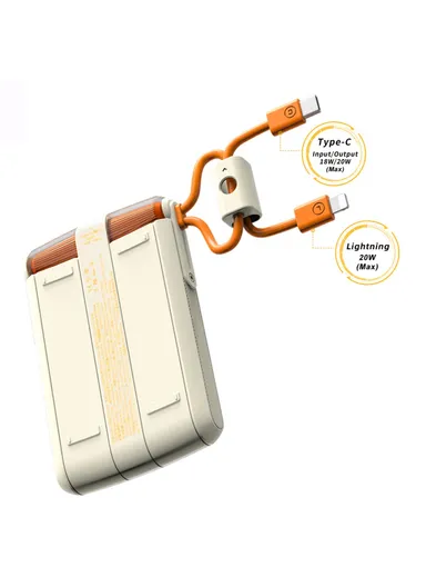 10000mAh PD 20W Digital Display Power Bank Phone External Battery With Type-C / 8Pin Cable XDCH-068 - Black