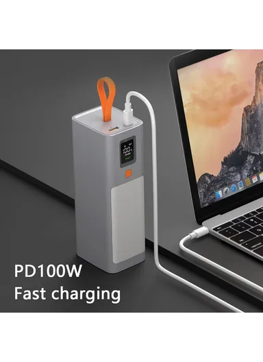 40000mAh PD 100W Fast Charging Power Bank Phone Laptop Charger External Battery with LED Light T133LP