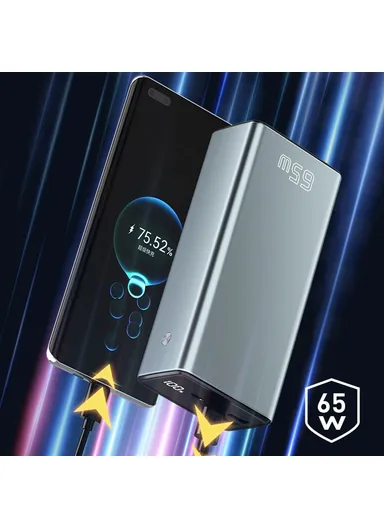 30000mAh 65W PD Fast Charging Power Bank Phone Charger External Battery T146LP (L16 x W5 x H4.5)cm