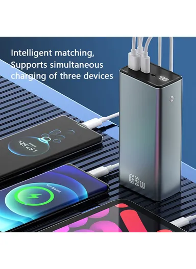 30000mAh 65W PD Fast Charging Power Bank Phone Charger External Battery T146LP (L16 x W5 x H4.5)cm