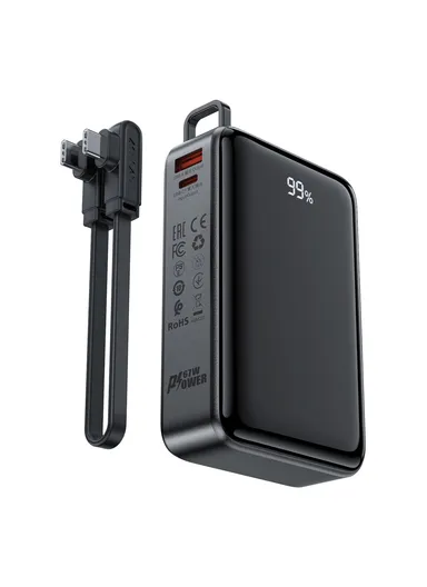 20000mAh PD 67W Fast Charging Li-Polymer Power Bank With 100W Type-C To Type-C Cable M4-20000 (L11 x W7 x H3)cm