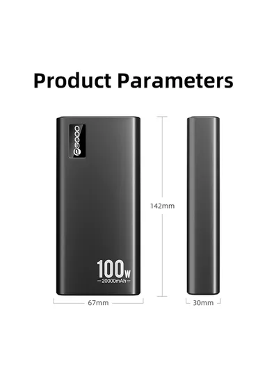 100w Laptop Charging Dual Output Fast Charging Power Bank 20000mAh Portable Phone Charger External Battery Pack M16
