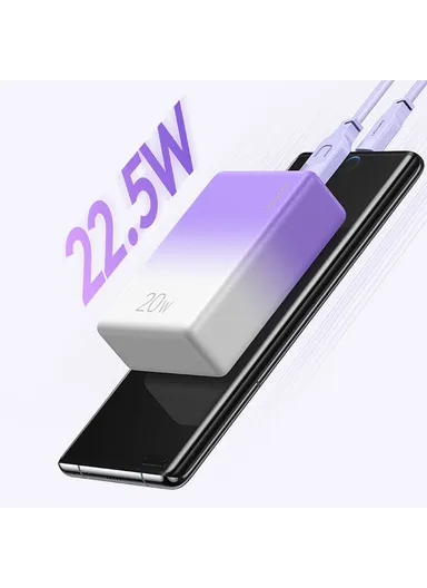 10000mAh 20W PD + QC3.0 Digital Display Fast Charging ABS Power Bank 22.5W Phone External Battery Nebula Series US-CD192 (L8 x W6 x H2)cm - Black